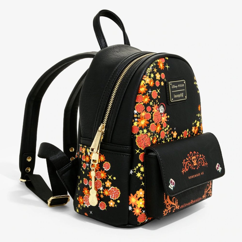 Loungefly Disney Pixar Coco Remember Me Mini Backpack Embroidered Floral Bag - Picture 2 of 5